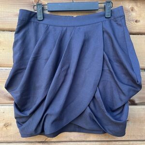 Silence + Noise Blue Bubble Mini Skirt Ruched Wrap